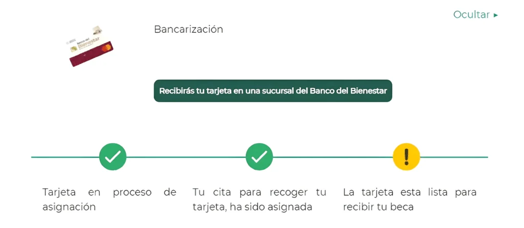 Apartado BANCARIZACIÓN del Buscador de estatus de las Becas Benito Juárez
