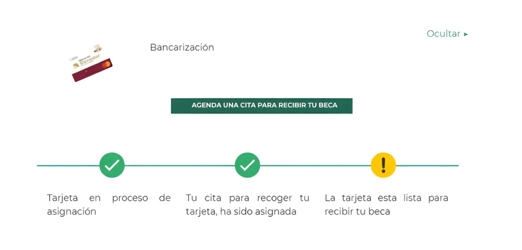 Apartado BANCARIZACIÓN del Buscador de estatus de las Becas Benito Juárez