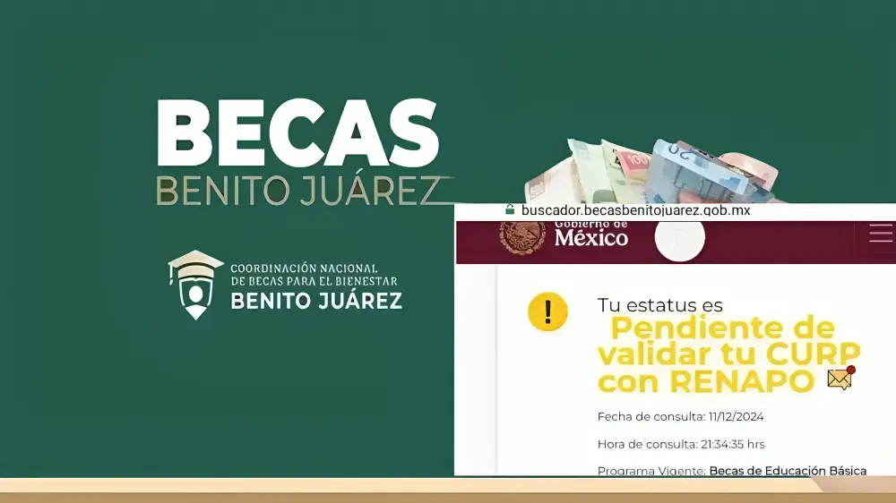 Pendiente de Validar CURP en el estatus de la Beca